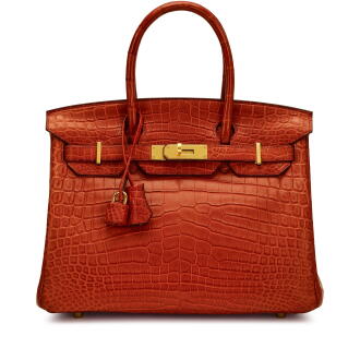View 1 of Lot 60: Brique Matte Niloticus Crocodile Birkin 30 Gold Hardware, 2011