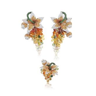View 1 of Lot 196: Demi-parure saphir et diamant "Copa Cabana" 
