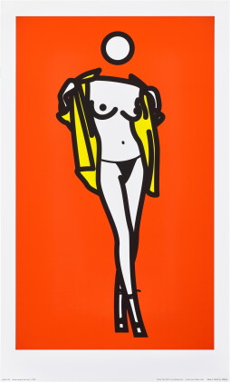 Catalog image of julian opie 朱利安·奧比 | woman taking off man's shirt 脫下男裝襯衫的女人
