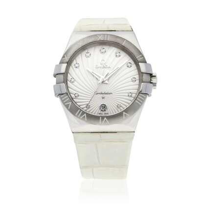 Catalog image of Omega | Constellation, Reference 123.13.35.60.52.001, A stainless steel and dia…