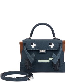 View 1 of Lot 6125: Limited Edition Gris Meyer, Gris Misty, Vert Fizz and Alezan Epsom Quelle Idole Kelly Doll Picto Palladium Hardware, 2024