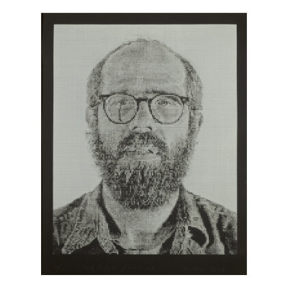 Catalog image of chuck close | self portrait/white ink