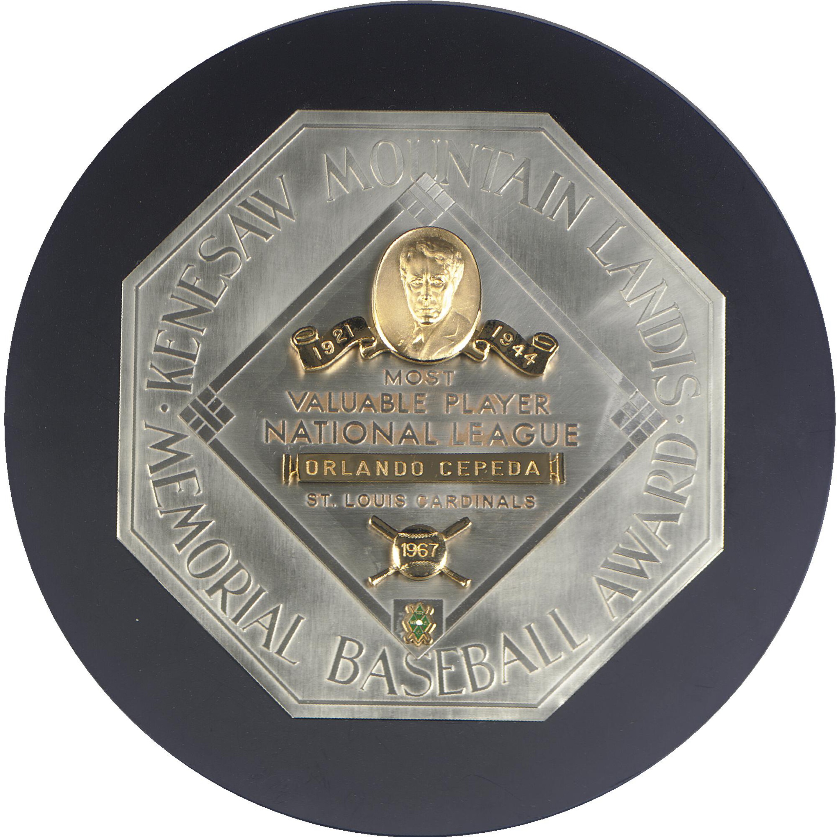 49 Orlando Cepeda 1967 National League MVP Award Plaque 49-orlando-cepeda-1967-national-league-mvp-award-plaque