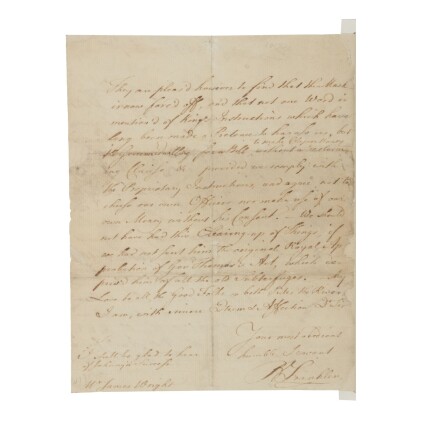 View 1 of Lot 168: Franklin, Benjamin | A fine letter demonstrating Benjamin Franklin's "out of the way notions of the power of the People."