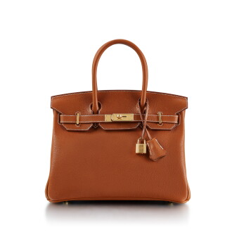View 1 of Lot 8316: Gold Barenia Faubourg Birkin 30 Gold Hardware, 2021 