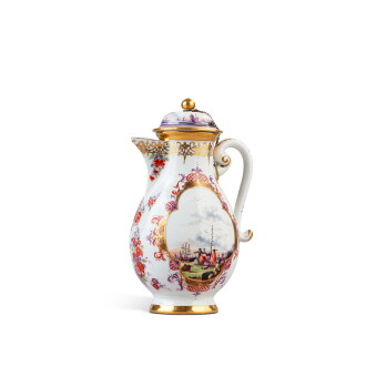 View 1 of Lot 523: A Meissen porcelain coffee pot and cover, circa 1730-35
