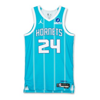 View 1 of Lot 6: Brandon Miller Charlotte Hornets 2025-2026 Game Worn Icon Edition Jersey 