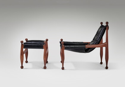 Catalog image of Four-Legged "Sling" Chair and Ottoman