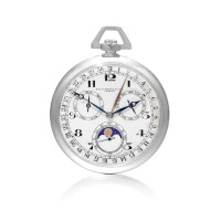 5. the platinum open-faced triple calendar keyless lever watch,