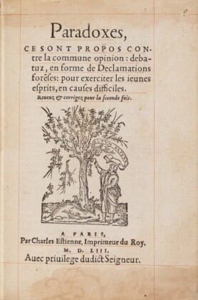 Catalog image of Paradoxes. Paris, 1553. In-8. Maroquin de Trautz-Bauzonnet. De la bibliohtèque …