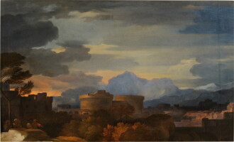 View 1 of Lot 362: Classical Landscape with Two  Towers