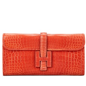 View 1 of Lot 618: Orange Poppy Shiny Niloticus Crocodile Jige Elan, 2016