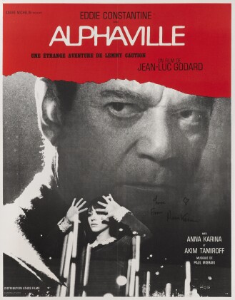 View 1 of Lot 146:  Alphaville (1965) Poster, French, Signed by Love from Anna Karina