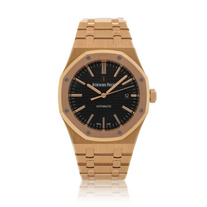 Catalog image of Royal Oak, Ref. 15400OR.OO.1220OR.01, Pink gold wristwatch with date and bracel…