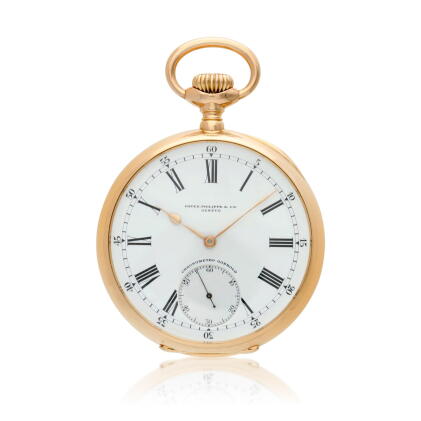 Catalog image of Chronometro Gondolo, Retailed By Gondolo & Labouriau: A large pink gold open fa…