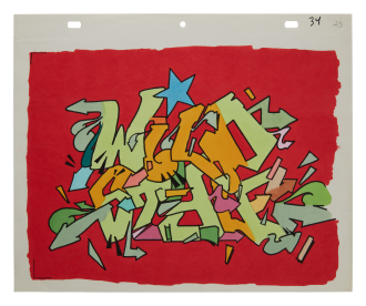 View 1 of Lot 14: "Wild Style" title animation cel, ca. 1982