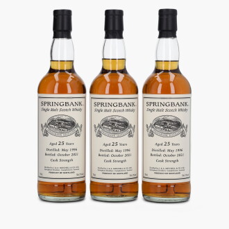 View 1 of Lot 2090: Springbank Private Cask 25 Year Old 54.1 abv 1996 (3 Bottles 70cl)