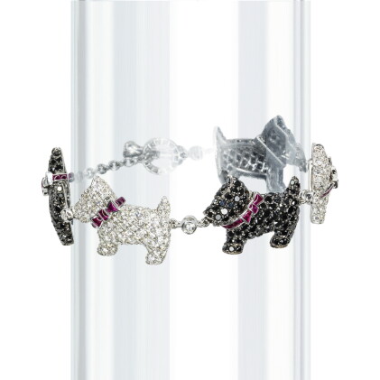 Catalog image of diamond and ruby bracelet, 'scottie dog', michele della valle