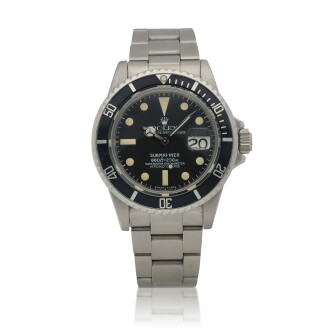 View 1 of Lot 43: Submariner, Ref 1680  Stainless steel wristwatch with date and bracelet   Circa 1971