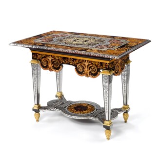 View 1 of Lot 23: A Louis XIV marquetry console table, circa 1675-1680, attributed to André-Charles Boulle