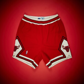 View 1 of Lot 57: Scottie Pippen Chicago Bulls 1991 NBA Finals Championship Clinching Game Worn Shorts | Matched to 2 NBA Finals Games and 1 Playoff Game | Games 3 and 5 | 1st Championship | 2 Double-Doubles 