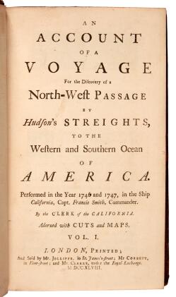 View 1 of Lot 8: [Theodore Swaine Drage] | An account of a voyage for the discovery of a North-West Passage, 1748-79, 2 volumes