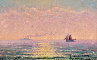 View 1 of Lot 124: Etude sur la mer à St Malo contre soleil