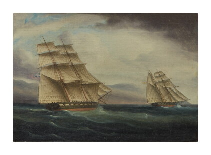 Catalog image of british man-of-war chasing french man-of-war
