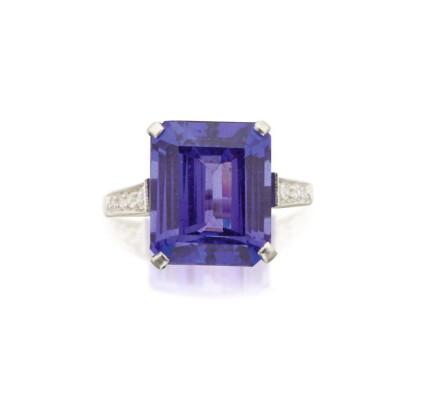 Catalog image of mounted by cartier | tanzanite and diamond ring