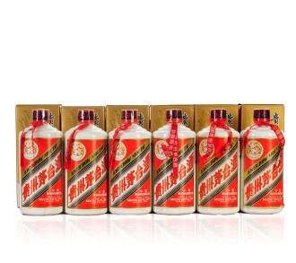 View 1 of Lot 33: 2000年产 “飞天牌”贵州茅台酒 (蓝标) Kweichow Flying Fairy Moutai 2000 (Blue sticker) (6 x 500ml)