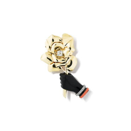 Catalog image of Broche émail et diamant | Enamel and diamond brooch