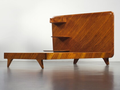 Catalog image of Bed with integrated shelves