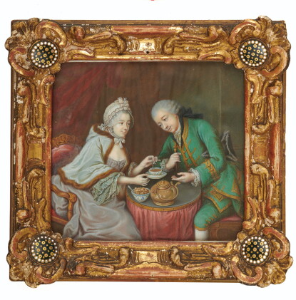 Catalog image of swiss school, circa 1775 | a lady and gentleman taking coffee