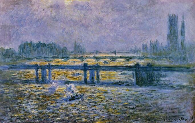 1901 Charing Cross Bridge, Reflections on the Thames.BMA collection.jpg