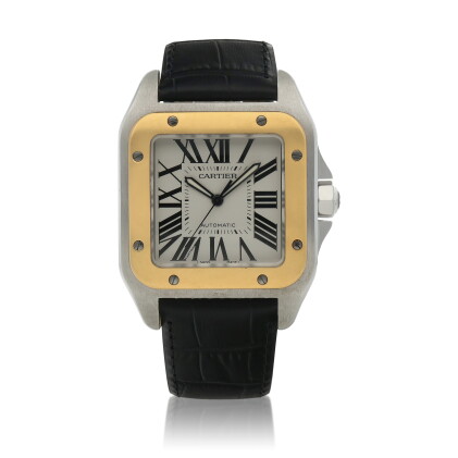 Catalog image of Santos 100, Ref. 2656 Stainless steel and 18k yellow gold wristwatch Circa 2010