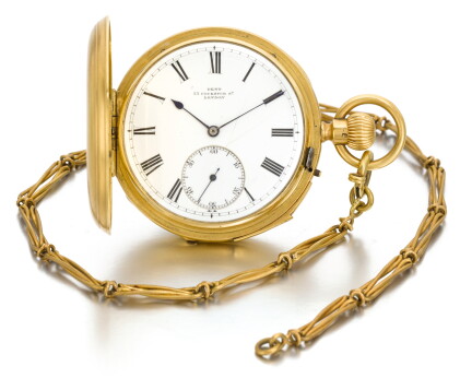Catalog image of dent, london | a gold hunting cased minute repeating keyless lever watch