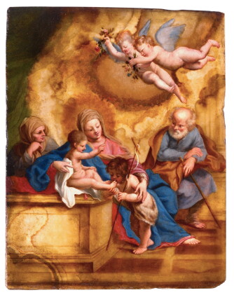 Catalog image of Holy Family with the young John the Baptist, Saint Elizabeth and two angels