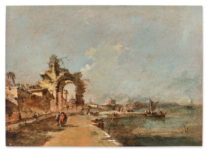 Catalog image of Capriccio of a Lagoon with Figures and a Ruined Arch Beyond