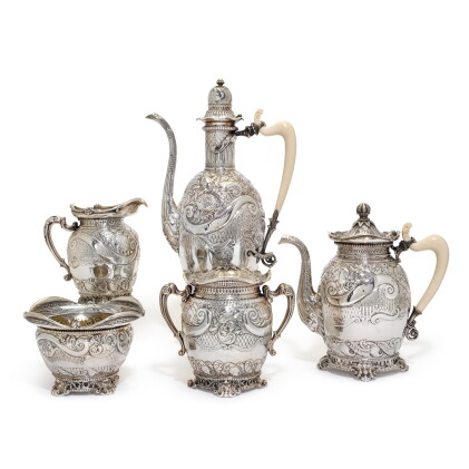 Catalog image of An American silver five piece tea and coffee set, Gorham, Providence, Rhode Isl…