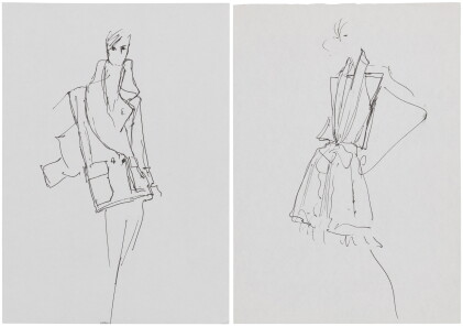 Catalog image of Two original sketches for fashion | Deux croquis de mode originaux
