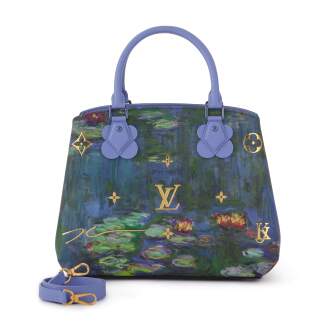View 1 of Lot 38: Periwinkle Calfskin Jeff Koons Masters Water Lilies Monet Montaigne Gold Hardware, 2017