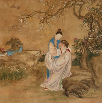 View 1 of Lot 3661: Yanqin Yiqing (Intimate Scenes of Leisurely Love) Qing dynasty, 18th century | 清十八世紀 〈燕寢怡情〉 一冊八幀 設色絹本