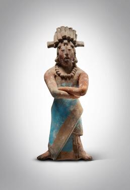 View 1 of Lot 11: Maya Standing Figure of a Dignitary, Jaina, Late Classic, circa 550 - 950 AD
