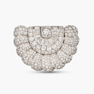 View 1 of Lot 1753: Retro Diamond Clip Brooch | 復古時期 鑽石 胸針