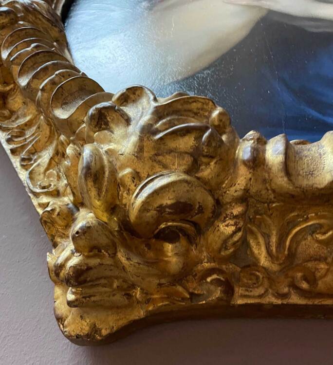 Fig. 9 Detail of a mask (a monkey) from the frame of Venus and Cupid above the outer excised moulding. Staatsgalerie, Stuttgart
