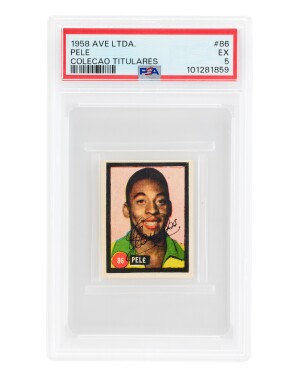 View 1 of Lot 16: Pele 1958 Ave. Ltda. Colecao Titulares #86 - PSA 5 | Rookie Card