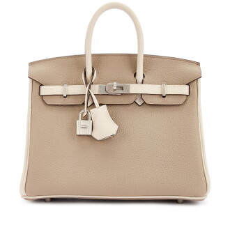 View 1 of Lot 9804: Gris Tourterelle and Craie Togo HSS Birkin 25 Brushed Palladium Hardware, 2023