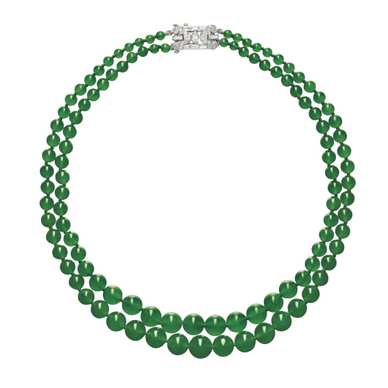 Jadeite Bead and Diamond Necklace, Raymond Yard, 1957