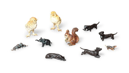 Catalog image of A group of ten various small animal bronzes | Un ensemble varié de dix petits a…