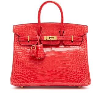 View 1 of Lot 44: Bougainvillier Shiny Mississippienis Alligator Birkin 25 Gold Hardware, 2013
